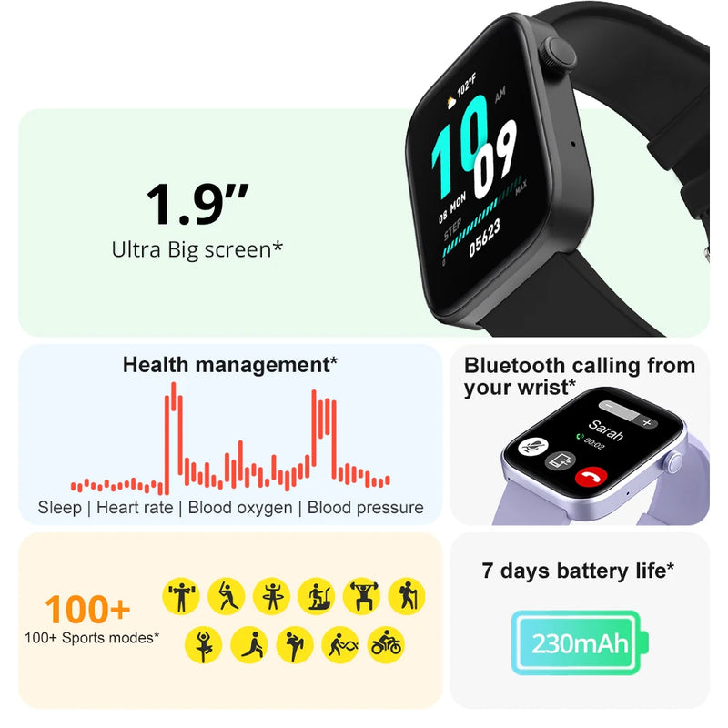 Smartwatch para homens e mulheres, chamada por voz, monitoramento de saúde, IP68 impermeável, notificação inteligente, assistente